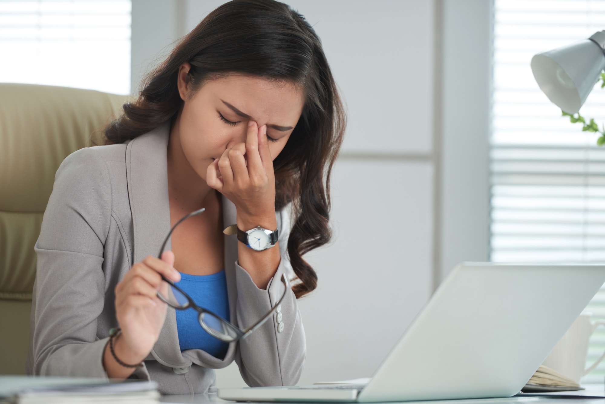 Stressed business woman